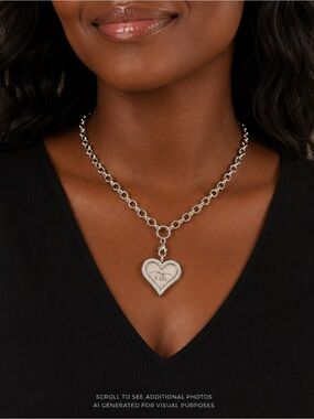 Cool Jewels Necklace Earth, Sea & Me “My Kids” Heart Locket Silver-Tone